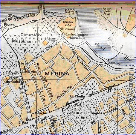 mapa de Rabat em ingles