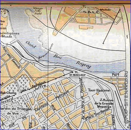 mapa de Rabat em ingles