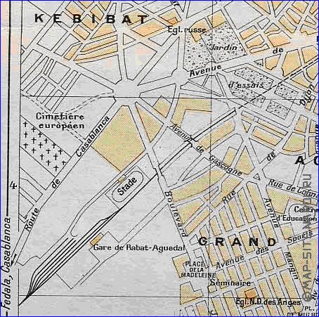 mapa de Rabat em ingles