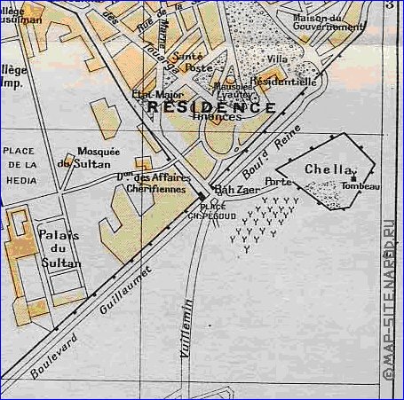 mapa de Rabat em ingles