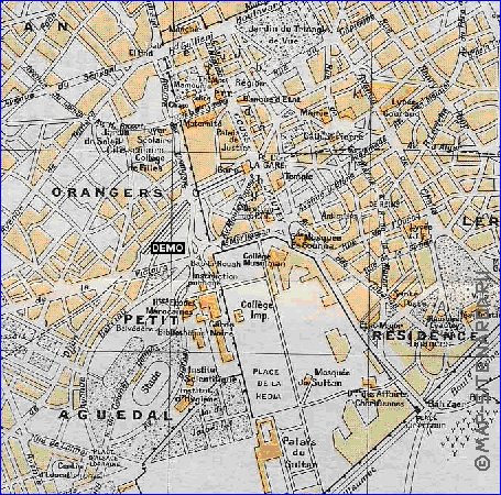 mapa de Rabat em ingles