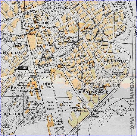 mapa de Rabat em ingles