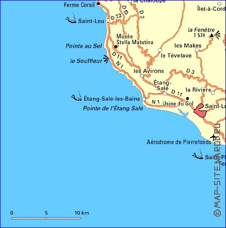 carte de des routes La Reunion