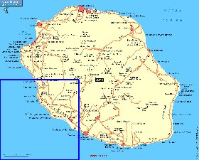 carte de des routes La Reunion