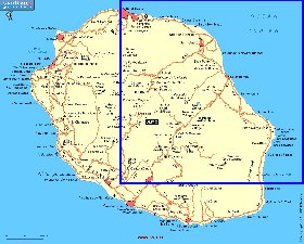 carte de des routes La Reunion