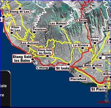 mapa de Reuniao em frances