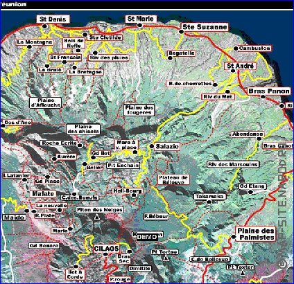 mapa de Reuniao em frances