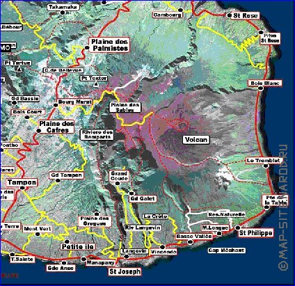 mapa de Reuniao em frances