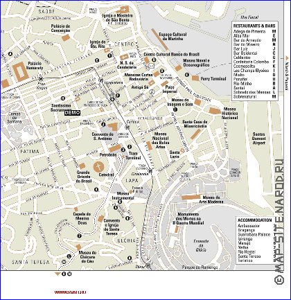 carte de Rio de Janeiro en portugais