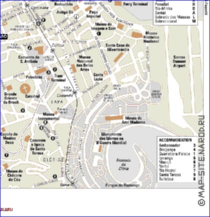 carte de Rio de Janeiro en portugais