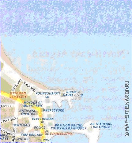 carte de  ville Rhodes