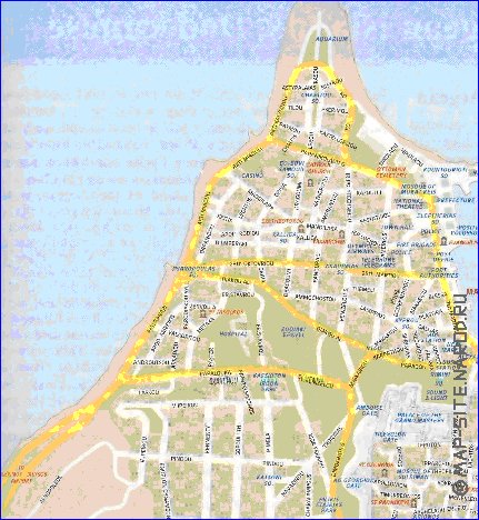 carte de  ville Rhodes