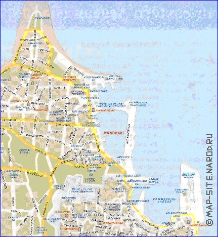 carte de  ville Rhodes