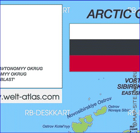 Administrativa mapa de Russia em alemao