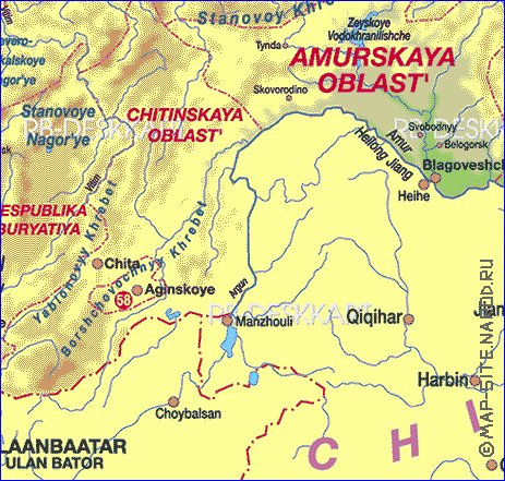 Administrativa mapa de Russia em alemao