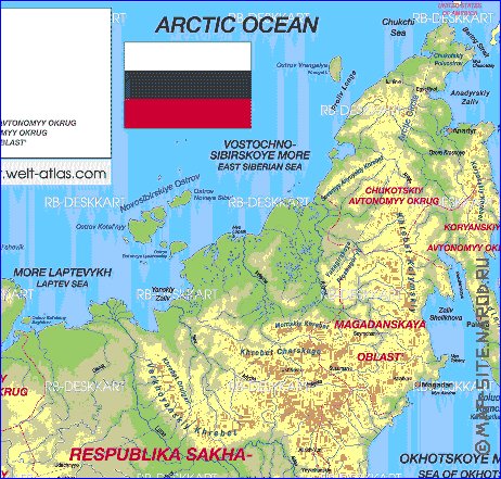 Administratives carte de Russie en allemand