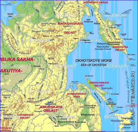 Administrativa mapa de Russia em alemao