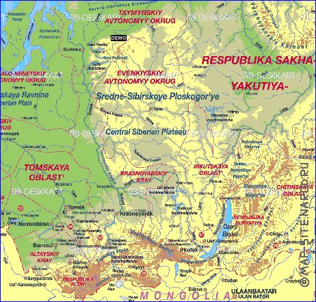 Administratives carte de Russie en allemand