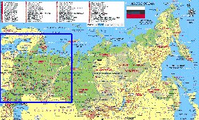 Administrativa mapa de Russia em alemao