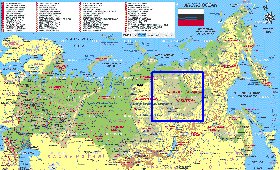 Administratives carte de Russie en allemand