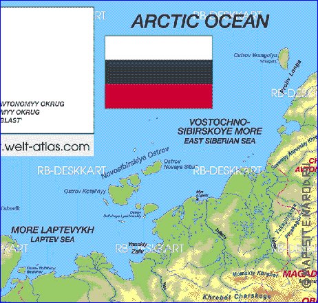 Administrativa mapa de Russia em alemao