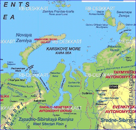 Administratives carte de Russie en allemand