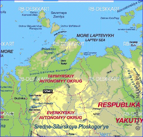 Administratives carte de Russie en allemand