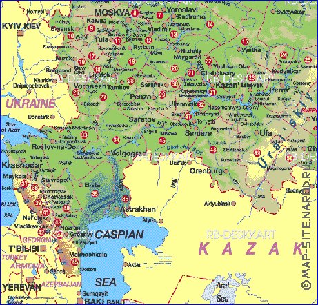 Administratives carte de Russie en allemand