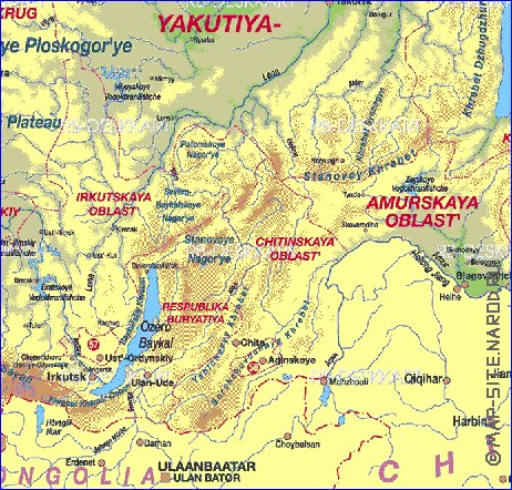 Administrativa mapa de Russia em alemao