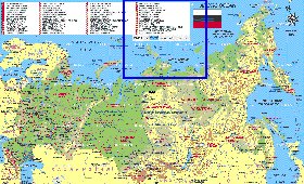 Administrativa mapa de Russia em alemao