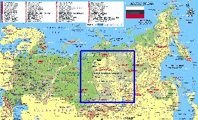 Administrativa mapa de Russia em alemao