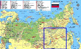 Administrativa mapa de Russia em alemao