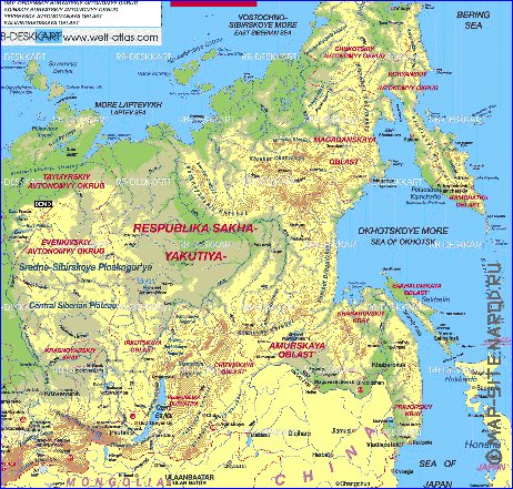 Administratives carte de Russie en allemand