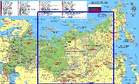 Administrativa mapa de Russia em alemao