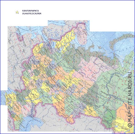 Administratives carte de Russie