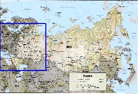 mapa de Russia em ingles