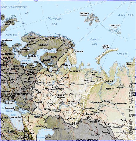 carte de Russie en anglais