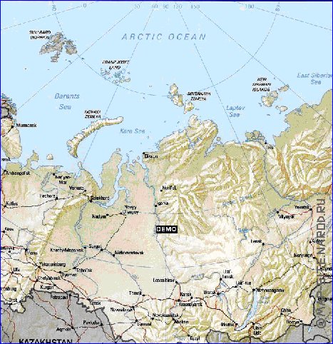 carte de Russie en anglais