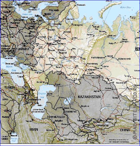 carte de Russie en anglais