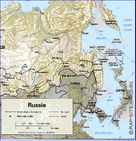 carte de Russie en anglais