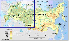 Fisica mapa de Russia em ingles
