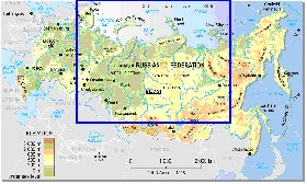 Fisica mapa de Russia em ingles