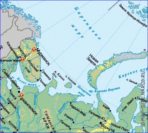 Fisica mapa de Russia