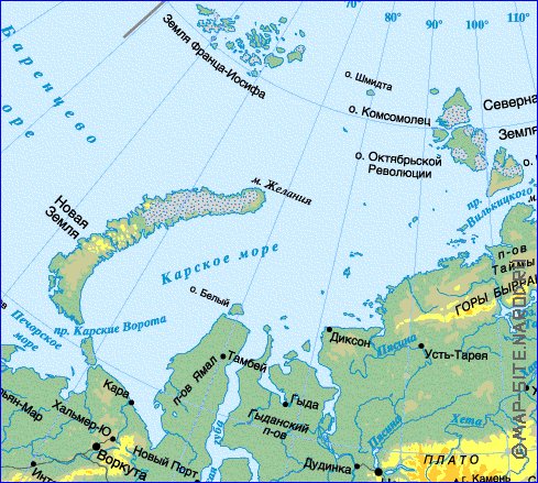 Fisica mapa de Russia