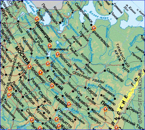 Fisica mapa de Russia