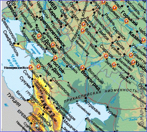 Fisica mapa de Russia