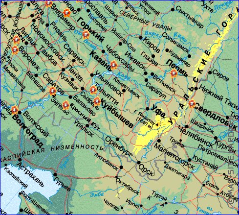 Fisica mapa de Russia