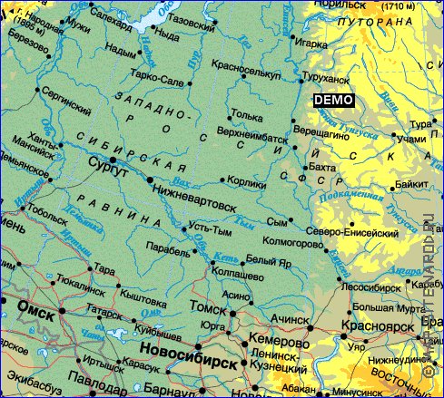 Fisica mapa de Russia