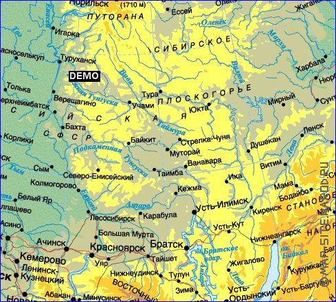 Fisica mapa de Russia