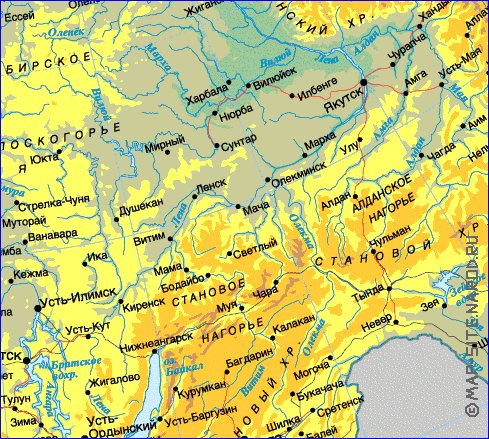 Fisica mapa de Russia